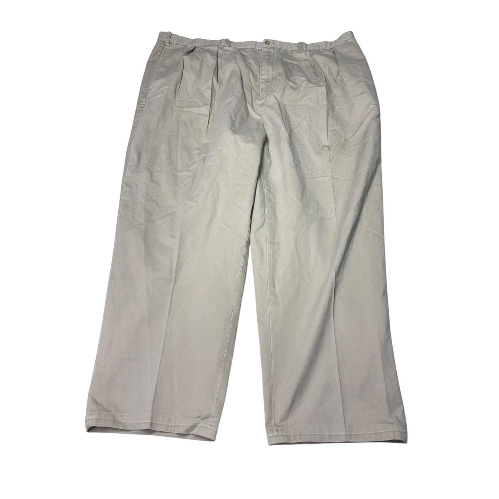 Polo Ralph Lauren Andrew Pant Mens Big 50bx28 Khaki Tan Pleated Cotton Chino